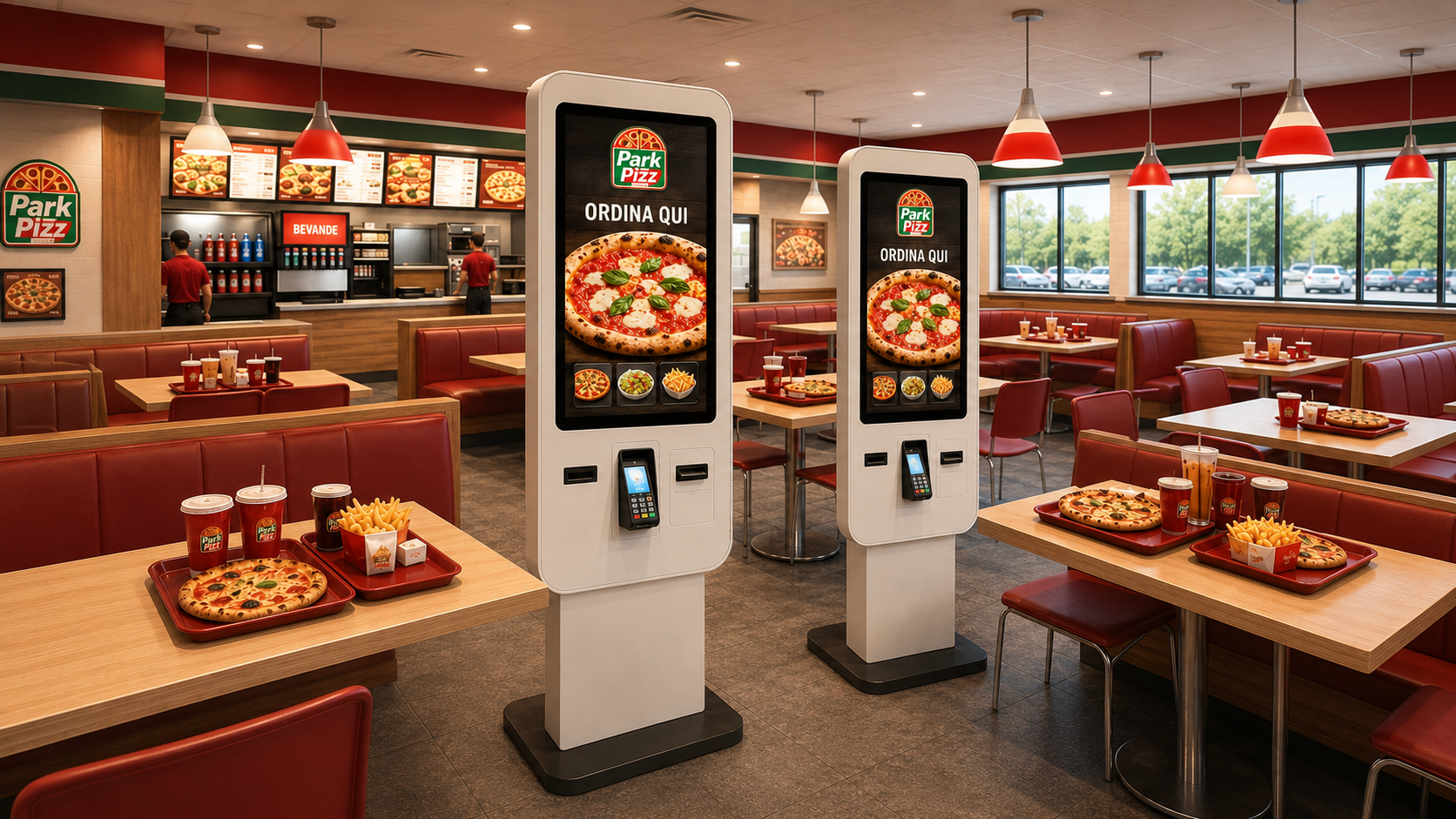 Totem digitali ParkPizz per ordinare in autonomia